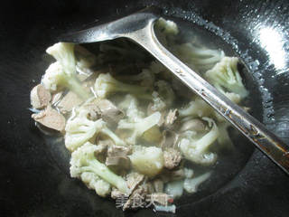 鸭肝花菜羹的做法步骤：6