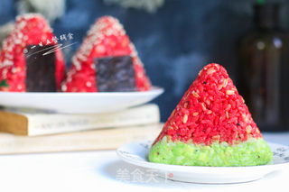 甜菜根牛油果虾饭团的做法步骤:12