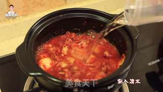 韩式辣白菜豆腐汤的做法步骤:10