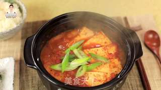 韩式辣白菜豆腐汤的做法步骤:17