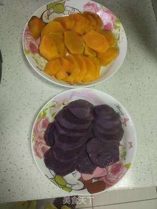 紫薯糯米饼的做法步骤:2