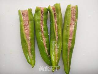 青椒酿肉的做法步骤:8