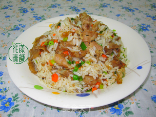 孜然羊肉炒饭的做法步骤:5