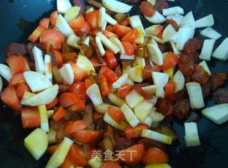糙米腊味焖饭的做法步骤:5