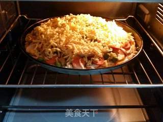 鸡肉田园披萨的做法步骤:13
