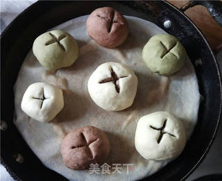 三色开花馒头的做法步骤:8
