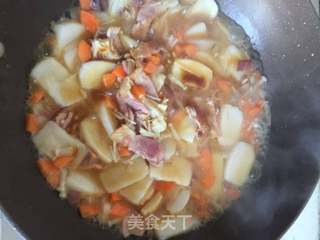韩式辣白菜炒年糕的做法步骤:9