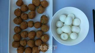 红烧肉圆鹌鹑蛋的做法步骤:4