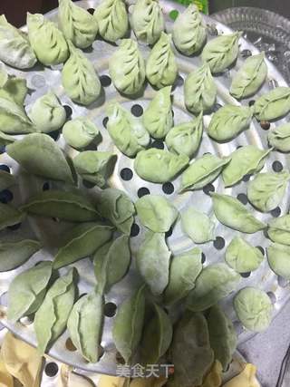 蔬菜汁饺子的做法步骤:7