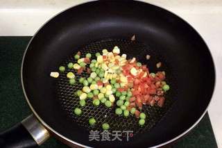 磷虾三鲜炒饭的做法步骤:4