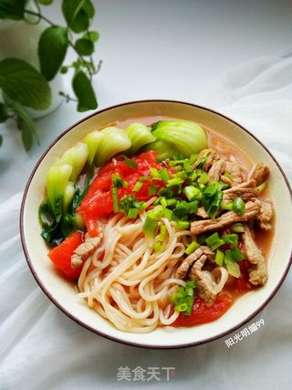 西红柿肉丝面的做法步骤:10