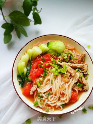 西红柿肉丝面的做法步骤:13