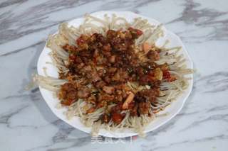 香烤肉末泡椒金针菇的做法步骤:7