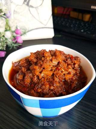 私房杏鲍菇牛肉酱的做法步骤:15