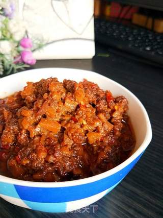 私房杏鲍菇牛肉酱的做法步骤:14