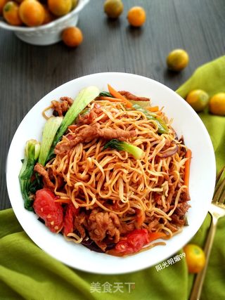 肉丝炒面的做法步骤:11