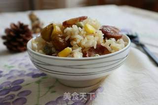 【电饭煲】香肠焖饭的做法步骤:6