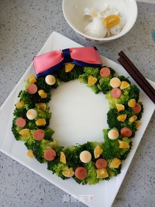 西兰花圣诞花环的做法步骤:7