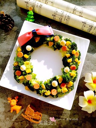 西兰花圣诞花环的做法步骤:8