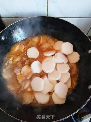 辣白菜五花肉炒年糕的做法步骤:4