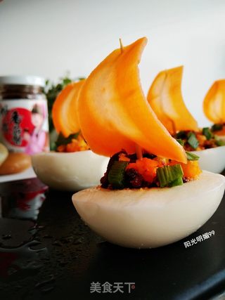 一帆风顺鸡蛋盏的做法步骤:13