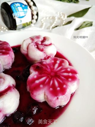 蓝莓花朵山药糕的做法步骤:13