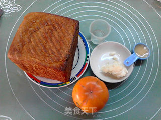 蜜糖柿子乳酪土司的做法步骤：1