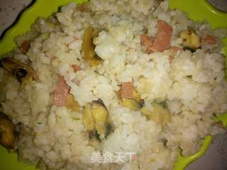 淡菜干培根炒饭的做法步骤:5