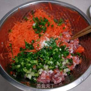 双色生煎包的做法步骤:4