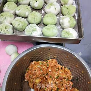 双色生煎包的做法步骤:10