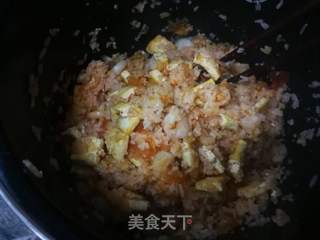 茄汁虾仁豆腐焖饭的做法步骤:10