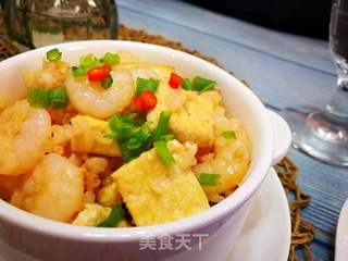茄汁虾仁豆腐焖饭的做法步骤:12