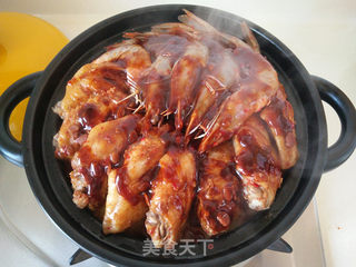 鸡翅鲜虾煲的做法步骤:15