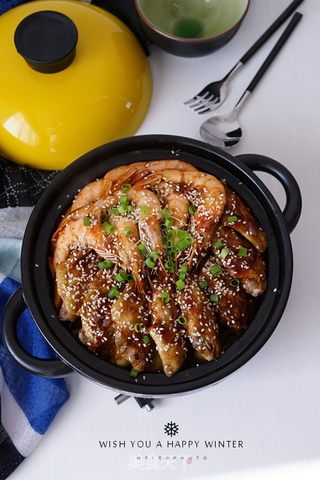 鸡翅鲜虾煲的做法步骤:17