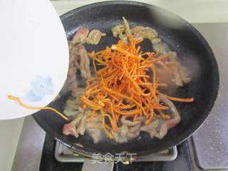虫草花肉丝豆腐羹的做法步骤:4