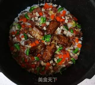 香菇排骨焖饭的做法步骤:4