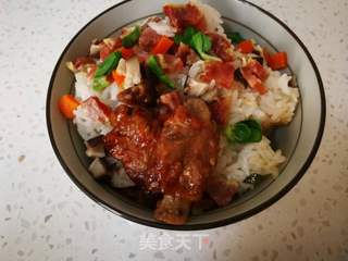 香菇排骨焖饭的做法步骤:5