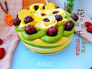 花开富贵千层发糕的做法步骤:18