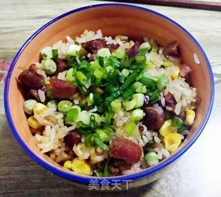 香肠炒饭的做法步骤：9