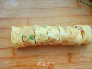 #鸡蛋美食#蛋皮饭卷的做法步骤:16