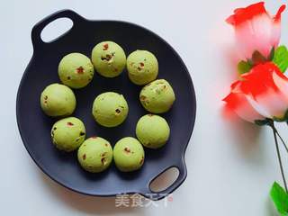 抹茶蔓越莓麻薯面包的做法步骤:11