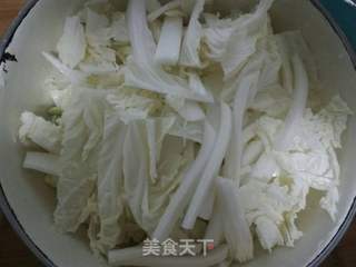 肉丸白菜炖粉条的做法步骤:4