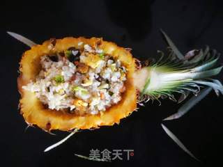 #鸡蛋美食#菠萝船蛋炒饭的做法步骤:12