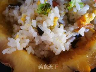 #鸡蛋美食#菠萝船蛋炒饭的做法步骤:14