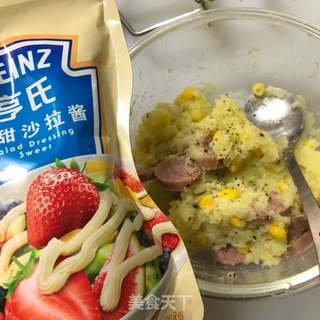 黑椒芝士焗土豆泥的做法步骤:5