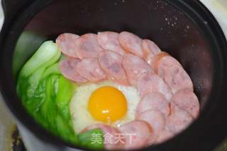 腊肠煲仔饭的做法步骤:7