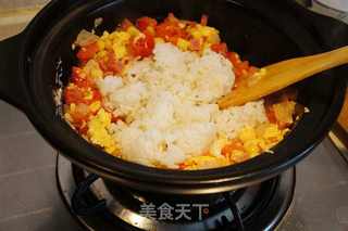 #鸡蛋美食#番茄炒米饭的做法步骤:5