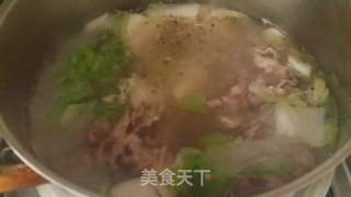 羊肉片小白菜汤的做法步骤：6