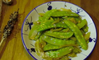 潮音潮人:咸菜炒荷兰豆的做法步骤:9