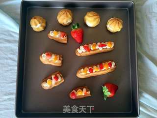 奶油水果泡芙的做法步骤:13